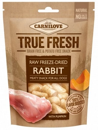 Carnilove true fresh raw freeze-dried konijn met pompoen 40gram