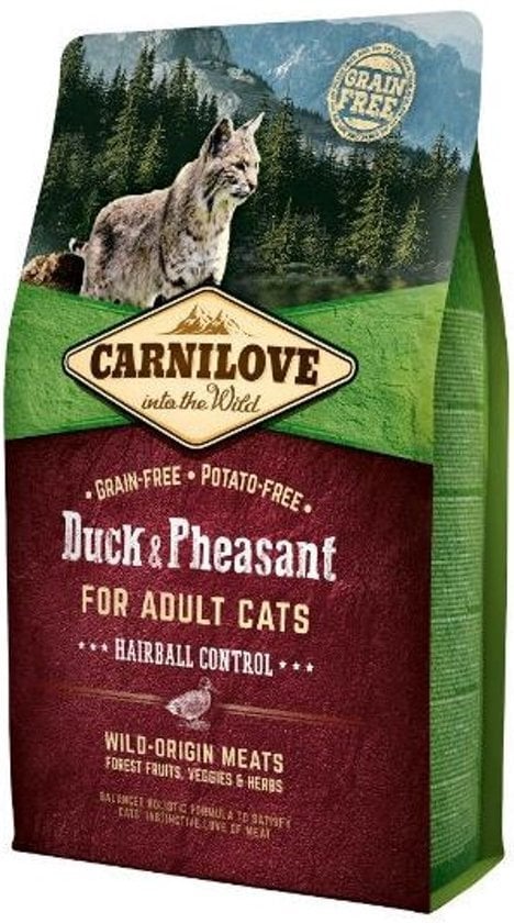 Carnilove eend & fazant adult cats Hairball control 6kg