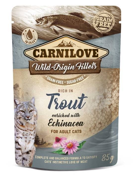 Carnilove Cat pouch rich in Trout enriched with Echinacea 85 gram