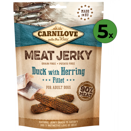 Carnilove Jerky eend met haring filet 100 gram