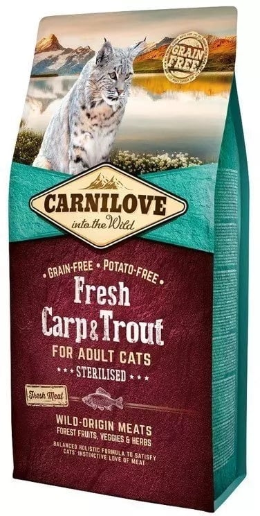 Carnilove kattenvoer Fresh graanvrij Karper&Forel adult Sterilised 6kg