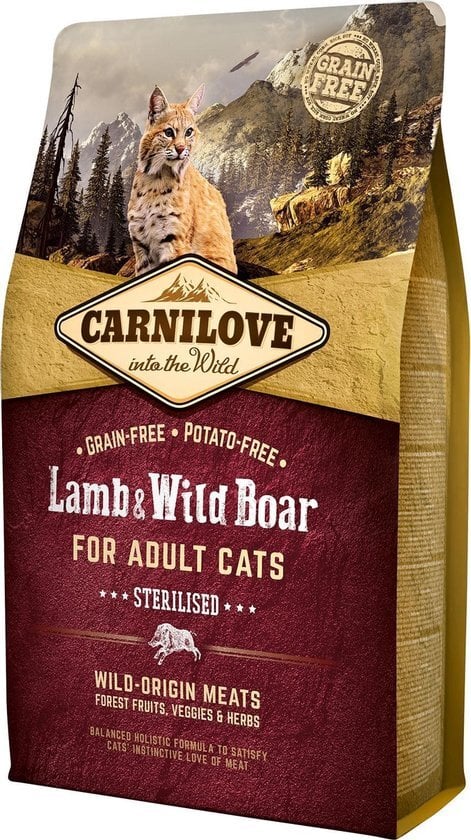 Carnilove kat Lam&Wild zwijn adult Sterilised graanvrij 6kg