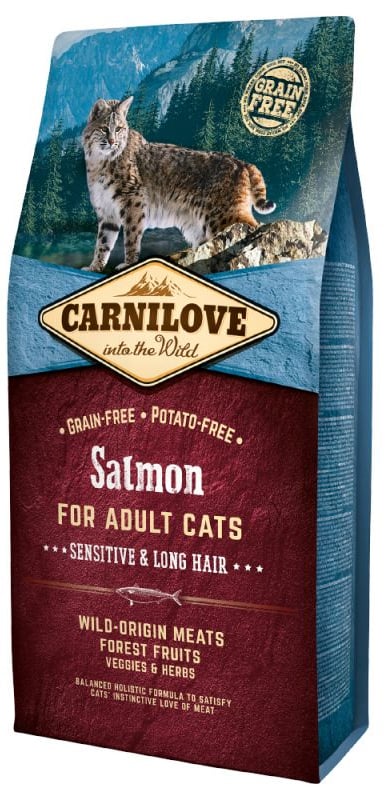 Carnilove Zalm Sensitive & Long hair adult graanvrij 6kg