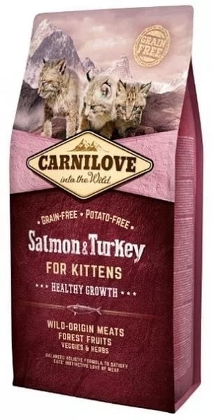 Carnilove Zalm & Kalkoen voor Kittens graanvrij 6kg