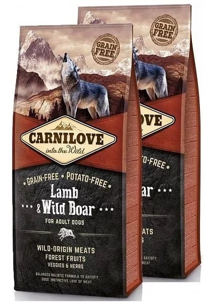 Carnilove Lam&Wild zwijn adult (70% vlees) 2 x 12kg