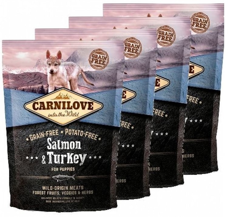 aktie Carnilove hondenvoer Zalm en Kalkoen puppy (70% vlees!) 4x1,5kg
