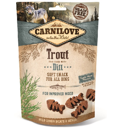 Carnilove Soft snack Forel en Dille voor een betere gemoedstoestand 200 gram