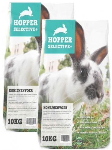 Hopper selective konijnenvoer 2 x 10kg nu €54,95!