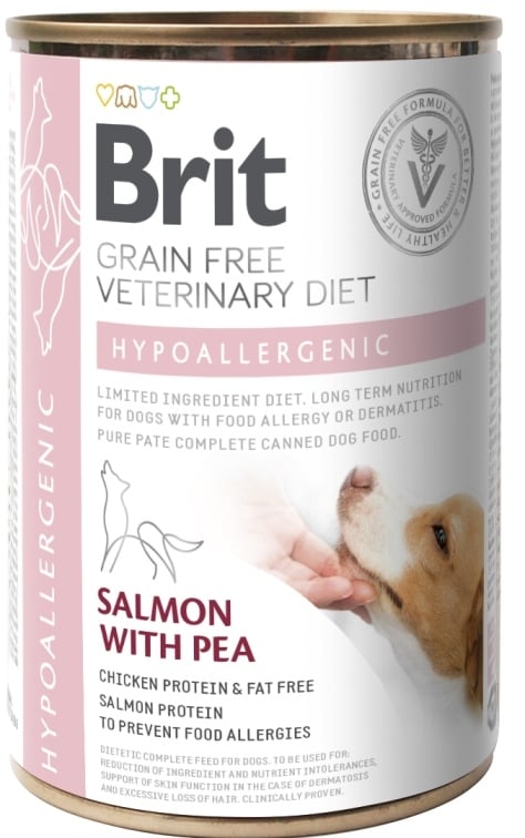 Brit grainfree Veterinary diet Hypoallergenic Zalm en groene erwten NEEM CONTACT MET ONS OP OM DIT TE BESTELLEN