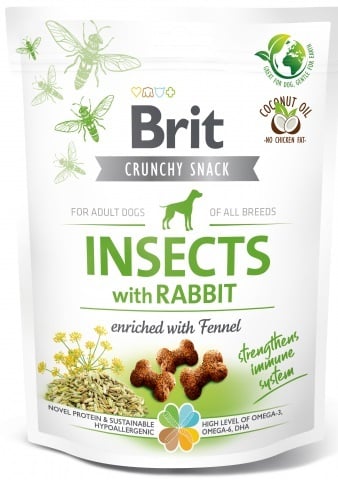 actieprijs Brit hondensnack crunchy insects met konijn 200 gram