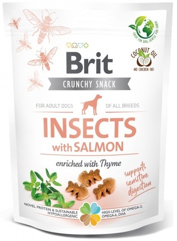 Actieprijs Brit hondensnack crunchy insects met zalm 200 gram