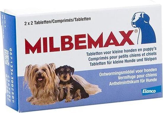 Milbemax Ontwormingsmiddel - Puppy/Kleine Hond - 2x2 Tabletten