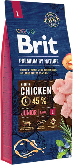Brit premium by nature junior Large 45% kip! 15kg