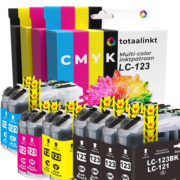 Inktcartridge voor Brother LC-123VALBPDR | 10-pack multi-color