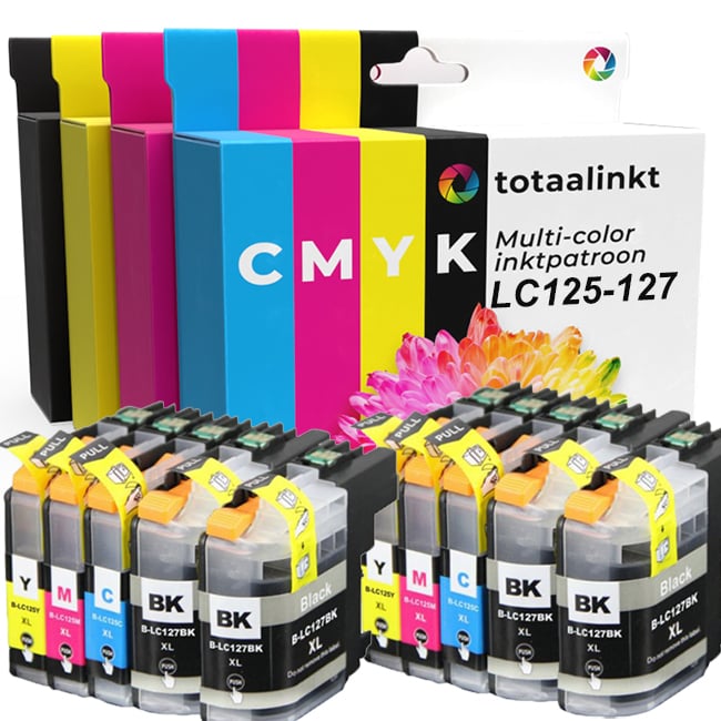 Inktcartridge voor Brother LC-125XLRBWBPDR | 10-pack multi-color