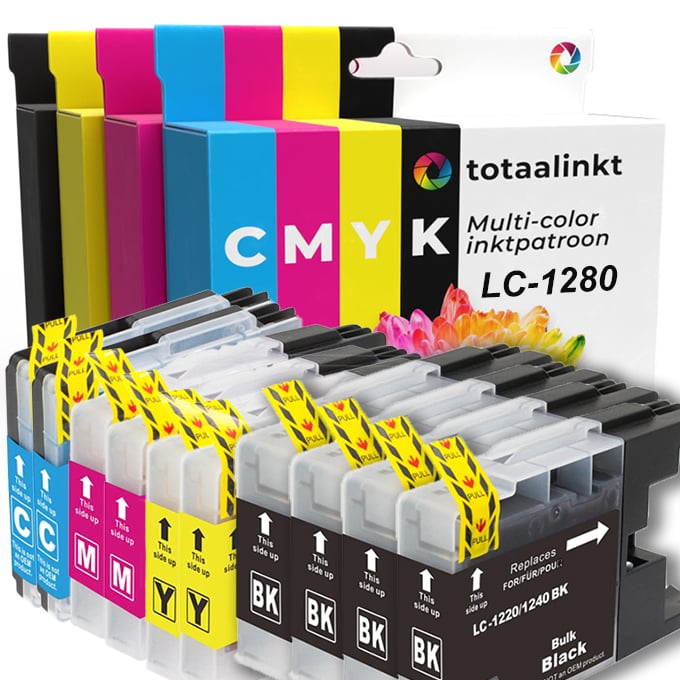Inktcartridge voor Brother LC-1280XLVALBP | 10-pack multi-color