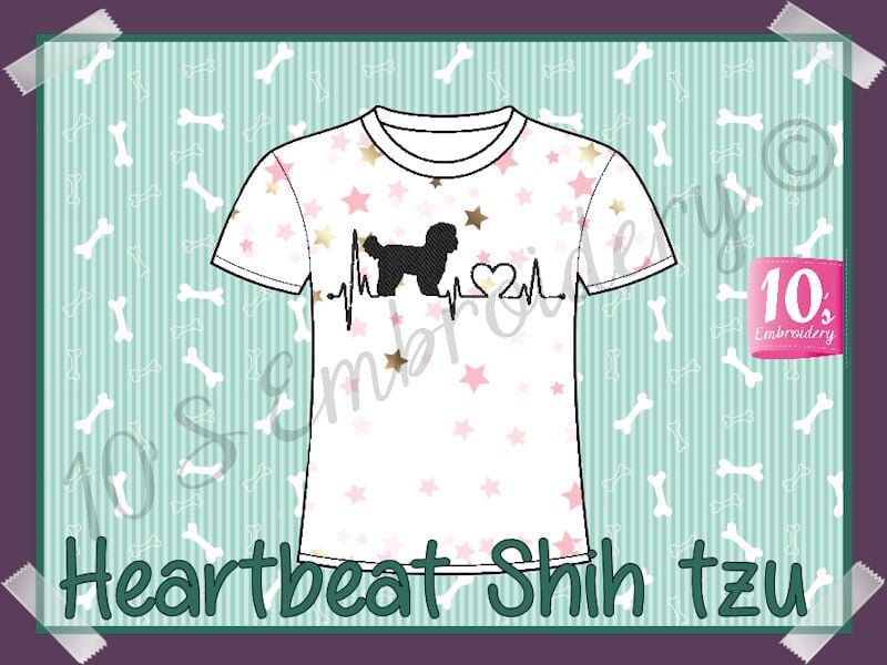 Pattern Heartbeat Shih tzu