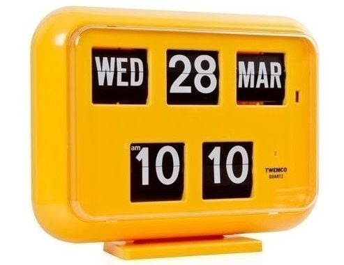 Flip clock, Bright yellow, English or Dutch