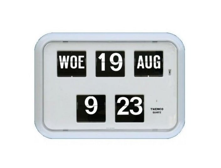 Kalenderklok Twemco QD-35, wit