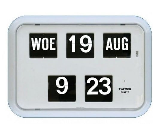 Kalenderklok Twemco QD-35, wit