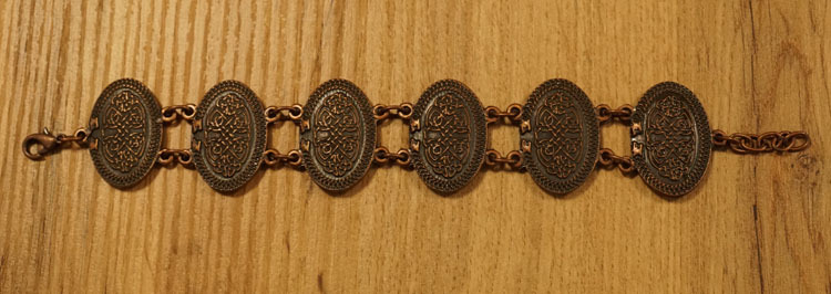 Middeleeuwse armband " Keltische knopen " roodkoperkleurig