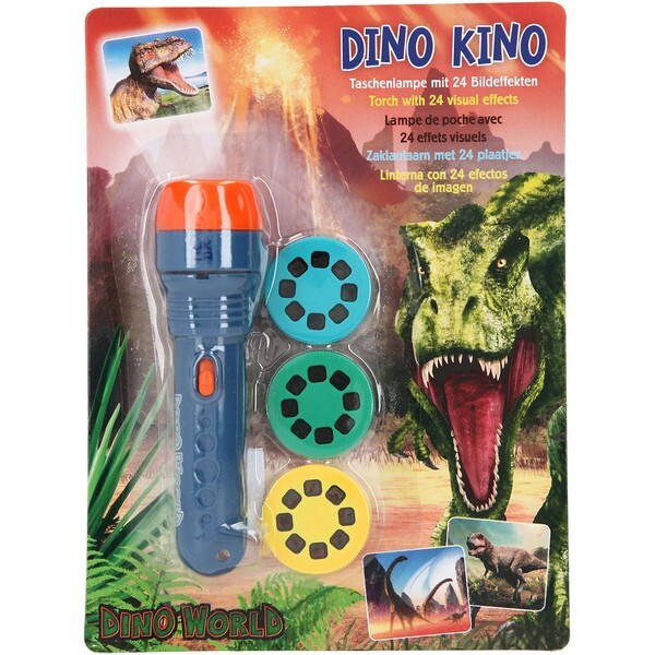 Dino World Zaklantaarn met dia's blauw