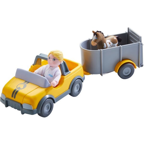 Little Friends Poppenhuis Voertuig Dierenartsauto met Aanhangwagen